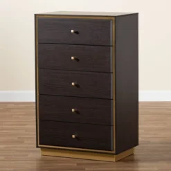 Cormac Wood And Metal 5 Drawer Storage Chest - Baxton Studio -Urban Dwell Gear Outlet Store GUEST 1711720e 6f32 4cec 9cd4 81e45344d5cb