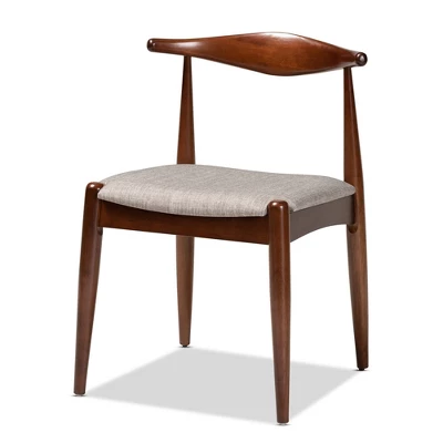 5pc Aeron Wood Dining Set Light Gray/Walnut - Baxton Studio 2 5pc Aeron Wood Dining Set Light Gray/Walnut - Baxton Studio - Image 2