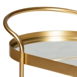 Kamal Glam Brushed Metal And Mirrored Glass 2 Tier Mobile Wine Bar Cart Gold - Baxton Studio -Urban Dwell Gear Outlet Store GUEST 177e2668 9776 406c 9999 b2a2b27bbc60