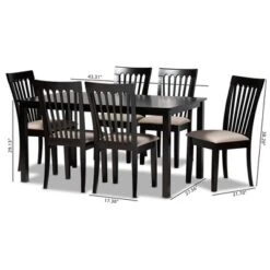 7pc Minette Fabric Upholstered Espresso Wood Dining Set Sand/Dark Brown - Baxton Studio 11 7pc Minette Fabric Upholstered Espresso Wood Dining Set Sand/Dark Brown - Baxton Studio -Urban Dwell Gear Outlet Store GUEST 181c3605 3063 4f9d b284 d23a6334721f