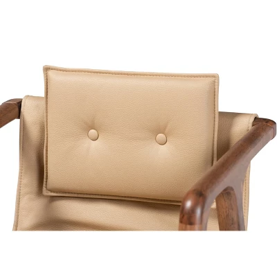 2pc Marcena Imitation Leather Upholstered And Wood Dining Chair Set - Baxton Studio 3 2pc Marcena Imitation Leather Upholstered And Wood Dining Chair Set - Baxton Studio - Image 3