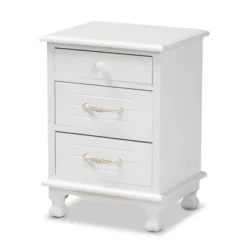 Layton Wood 3 Drawer Nightstand White - Baxton Studio -Urban Dwell Gear Outlet Store GUEST 18be4ec4 71cf 41ab 8f29 8bfea9d73af7