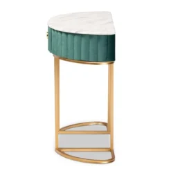 1 Drawer Beale Velvet Upholstered And Brushed Console Table Green/Gold - Baxton Studio -Urban Dwell Gear Outlet Store GUEST 190282d6 cb2a 4ebd b491 95ab3cb77bfb