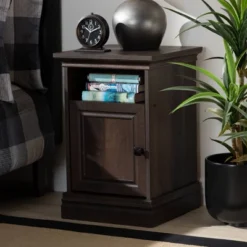Nolan 1 Door Wood Nightstand Brown/Black - Baxton Studio -Urban Dwell Gear Outlet Store GUEST 19df8a4b 82c8 4281 8b02 f02c8741f650