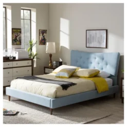 Hannah Mid - Century Modern Fabric Platform Bed - Queen - Baxton Studio -Urban Dwell Gear Outlet Store GUEST 1b14dee8 bcfc 4296 971a cf7fd52dac96