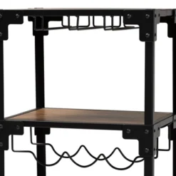 4 Tier Victor Wood And Metal Mobile Wine Cart Walnut/Black - Baxton Studio -Urban Dwell Gear Outlet Store GUEST 1b399092 6937 4b17 a871 0386930a7b01