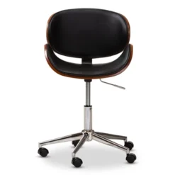 Baxton Studio Ambrosio Faux Leather Upholstered Chrome Finished Metal Adjustable Office Chair Black - BaxtonStudio -Urban Dwell Gear Outlet Store GUEST 1ca42c00 ed3c 4b03 9625 6414b87a6970