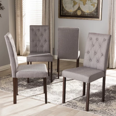 Set Of 4 Gardner Finished Dining Chairs Gray/Dark Brown - Baxton Studio 2 Set Of 4 Gardner Finished Dining Chairs Gray/Dark Brown - Baxton Studio - Image 2