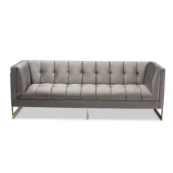 Ambra Velvet Sofa - Baxton Studio