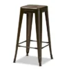 4pc Horton Gunmetal Metal Stackable Barstool Set Gun Metal - Baxton Studio