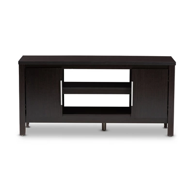 Marley Modern And Contemporary Finished TV Stand For TVs Up To 47" Dark Brown - Baxton Studio 2 Marley Modern And Contemporary Finished TV Stand For TVs Up To 47" Dark Brown - Baxton Studio - Image 2