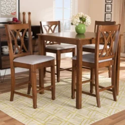 5pc Reneau Upholstered Wood Pub Counter Height Dining Set Gray/Walnut - Baxton Studio 12 5pc Reneau Upholstered Wood Pub Counter Height Dining Set Gray/Walnut - Baxton Studio -Urban Dwell Gear Outlet Store GUEST 1fd06585 79ec 46bd 8a2b dfed4ebd7b7d