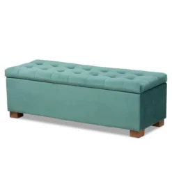 Roanoke Velvet Upholstered Grid Tufted Storage Ottoman Bench - Baxton Studio -Urban Dwell Gear Outlet Store GUEST 1fdca055 b6dd 4fae 99ac c9d443ba4081