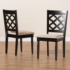 2pc Ramiro Fabric And Wood Dining Chairs Set - Baxton Studio -Urban Dwell Gear Outlet Store GUEST 209e993f 7ca6 4752 9174 fe0acbe97ae4