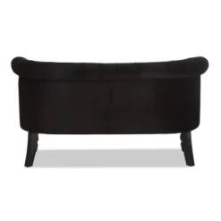 Flax Victorian Style Contemporary Velvet Fabric Upholstered 2 Seater Loveseat Black - Baxton Studio -Urban Dwell Gear Outlet Store GUEST 2197ec94 e38d 4a7f 842c 640f80ed464c