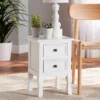 Caelan Wood 2 Drawer Nightstand White - Baxton Studio