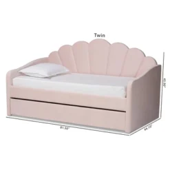 Timila Velvet Fabric Upholstered Daybed With Trundle Light Pink - Baxton Studio 23 Timila Velvet Fabric Upholstered Daybed With Trundle Light Pink - Baxton Studio -Urban Dwell Gear Outlet Store GUEST 23317ec4 3599 4949 9f47 8c2304f5d1e5