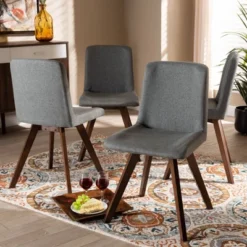 Set Of 4 Pernille Fabric Upholstered Walnut Finished Dining Chairs Gray/Walnut - Baxton Studio 6 Set Of 4 Pernille Fabric Upholstered Walnut Finished Dining Chairs Gray/Walnut - Baxton Studio -Urban Dwell Gear Outlet Store GUEST 241dbba0 ab8e 4bc5 950b 9813e998db5b