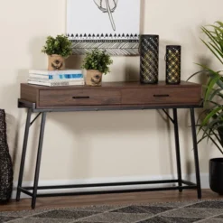 Eivor Wood And Metal 2 Drawer Console Table Walnut Brown/Black - Baxton Studio 10 Eivor Wood And Metal 2 Drawer Console Table Walnut Brown/Black - Baxton Studio -Urban Dwell Gear Outlet Store GUEST 242be0e4 51a7 40c2 8160 01cbc636c06d