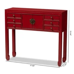Melodie 6 Drawer Console Table Red - Baxton Studio -Urban Dwell Gear Outlet Store GUEST 24f0ca8c e396 4526 a173 28434ec07979