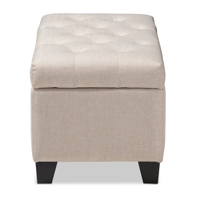 Michaela Modern And Contemporary Fabric Upholstered Storage Ottoman - Baxton Studio 3 Michaela Modern And Contemporary Fabric Upholstered Storage Ottoman - Baxton Studio - Image 3