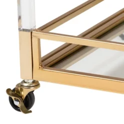 Savannah Metal And Glass Wine Cart Gold/Clear - Baxton Studio -Urban Dwell Gear Outlet Store GUEST 258654ba 7fca 4560 8efe 92bcc4743b5a