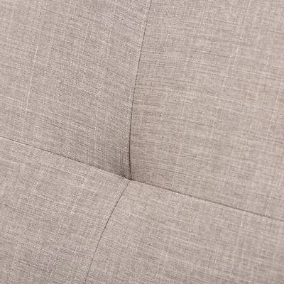 Bianca Mid-Modern Walnut Wood Fabric Tufted 2 Seater Loveseat Light Gray - Baxton Studio 4 Bianca Mid-Modern Walnut Wood Fabric Tufted 2 Seater Loveseat Light Gray - Baxton Studio - Image 4