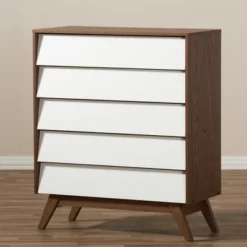 Hildon Mid-Century Modern Wood 5 Drawer Storage Chest Brown - Baxton Studio -Urban Dwell Gear Outlet Store GUEST 25cf63f8 d0cd 4af3 a48b 63303dd35a71