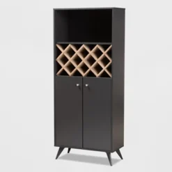 Serafino And Oak Finished Wood Wine Cabinet - Baxton Studio -Urban Dwell Gear Outlet Store GUEST 25edd9ba f5f5 430a b1ea 0d3f19819a91