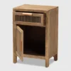 Clement 1 Door And 1 Drawer Wood Spindle Nightstand Brown - Baxton Studio
