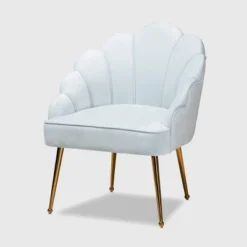 Cinzia Velvet Upholstered Seashell Shaped Accent Chair - Baxton Studio -Urban Dwell Gear Outlet Store GUEST 261837d8 049d 4ed9 8f85 89d1743ae976