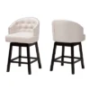 2pc Theron Fabric And Wood Swivel Counter Stool Set - Baxton Studio