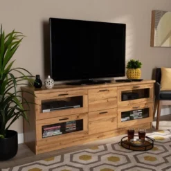Adelino Wood 2 Drawer TV Stand For TVs Up To 55" Oak Brown/Black - Baxton Studio 9 Adelino Wood 2 Drawer TV Stand For TVs Up To 55" Oak Brown/Black - Baxton Studio -Urban Dwell Gear Outlet Store GUEST 271ae5b3 65c3 488c 8b56 4083f23ce5d5