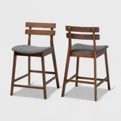 Set Of 2 Larine Wood Counter Height Barstools - Baxton Studio -Urban Dwell Gear Outlet Store GUEST 277b7e75 5e99 4233 b24c 819950836d06