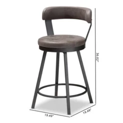 Set Of 2 Arcene Faux Leather Upholstered Pub Counter Height Barstools Gray/Black - Baxton Studio -Urban Dwell Gear Outlet Store GUEST 278e4dc6 2e01 4ec5 8368 b56cc3f5022d