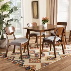 5pc Katya Fabric Upholstered And Wood Dining Set Gray/Brown - Baxton Studio 13 5pc Katya Fabric Upholstered And Wood Dining Set Gray/Brown - Baxton Studio -Urban Dwell Gear Outlet Store GUEST 278fa02a 478c 4102 b9e8 13dd80833583