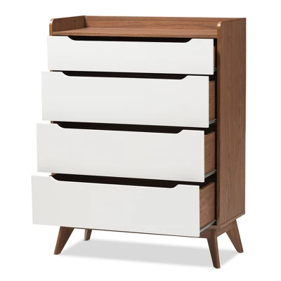 Brighton Mid-Century Modern Wood 4 Drawer Storage Chest Brown - Baxton Studio 1 Brighton Mid-Century Modern Wood 4 Drawer Storage Chest Brown - Baxton Studio