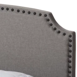 Odette Modern And Contemporary Fabric Upholstered Bed - Light Gray - Baxton Studio -Urban Dwell Gear Outlet Store GUEST 2922e1a9 a907 4da2 94e0 45536794bdad