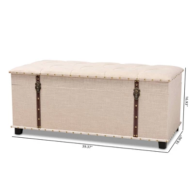 Kyra Fabric Upholstered Storage Trunk Ottoman - Baxton Studio 10 Kyra Fabric Upholstered Storage Trunk Ottoman - Baxton Studio - Image 10