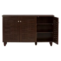 Winda Modern And Contemporary 3-Door Wooden Entryway Shoes Storage Cabinet - Dark Brown - Baxton Studio -Urban Dwell Gear Outlet Store GUEST 29e351dd dfed 4a68 9574 ab522a88bfb2