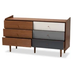 Halden Wood 6 Drawer Dresser Brown/Gray - Baxton Studio