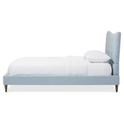Hannah Mid - Century Modern Fabric Platform Bed - Queen - Baxton Studio
