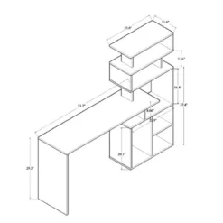 Foster Wood Storage Desk With Shelves Walnut/Brown - Baxton Studio -Urban Dwell Gear Outlet Store GUEST 2ced8746 8eec 4722 9b1d 51987a9edbb5