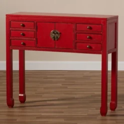 Melodie 6 Drawer Console Table Red - Baxton Studio -Urban Dwell Gear Outlet Store GUEST 2d9bdff3 998c 4a15 b151 61b7ac3cff3b