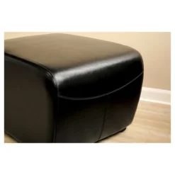 Full Leather Ottoman With Rounded Sides Black - Baxton Studio -Urban Dwell Gear Outlet Store GUEST 3040e999 3728 41d9 8235 302079d80905