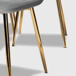 Set Of 4 Elyse Velvet Upholstered Metal Dining Chairs - Baxton Studio -Urban Dwell Gear Outlet Store GUEST 30ffe665 eb5c 4674 bf7c 04566cde8bec