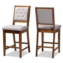 2pc Gideon Fabric Upholstered And Wood Counter Height Barstool Set - Baxton Studio -Urban Dwell Gear Outlet Store GUEST 31185456 0561 4875 8bf7 972a2ca3028c
