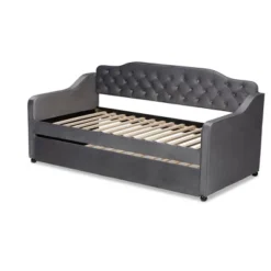 Freda Velvet Fabric Upholstered Button Tufted Daybed With Trundle - Baxton Studio -Urban Dwell Gear Outlet Store GUEST 3131de00 84f6 4629 887f c6be37ae13fa