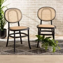 2pc Garold Woven Rattan And Wood Cane Dining Chair Set - Baxton Studio 15 2pc Garold Woven Rattan And Wood Cane Dining Chair Set - Baxton Studio -Urban Dwell Gear Outlet Store GUEST 3134c9ca 2685 4ffc af5e 3272b72e8956