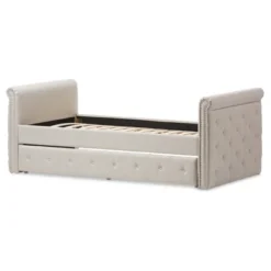 Twin Swanson Modern And Contemporary Fabric Tufted Daybed With Roll-Out Trundle Guest Bed - Baxton Studio -Urban Dwell Gear Outlet Store GUEST 31b87c66 ad1d 43cb 8ff5 70f18838abe1